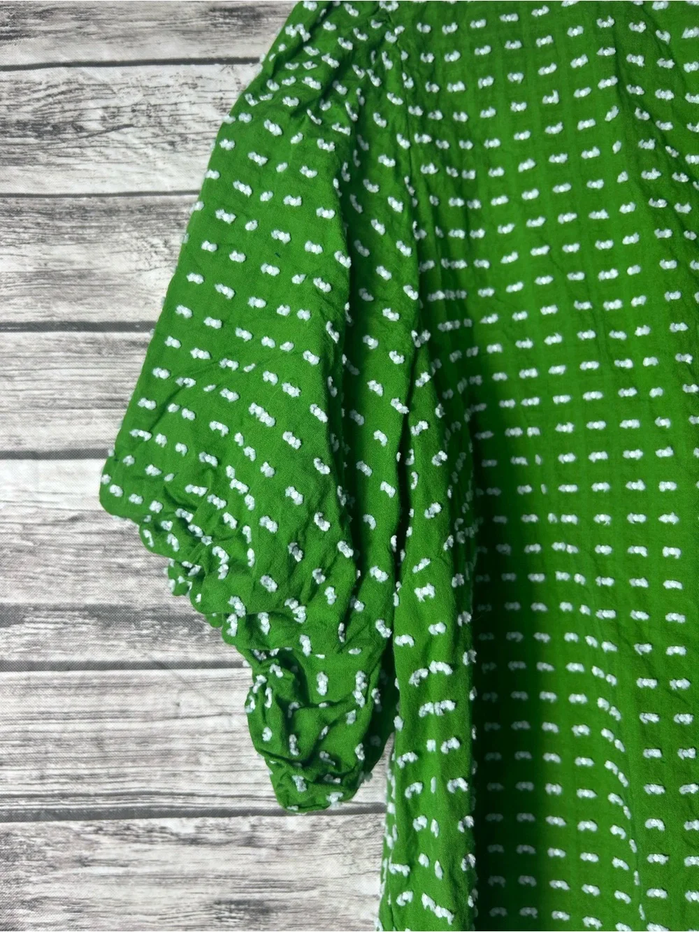 kate spade Green Tie-Front Short Sleeve Blouse XL